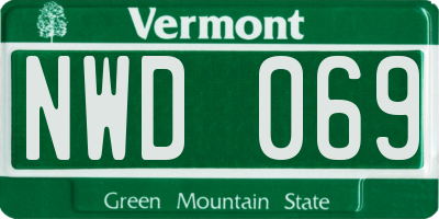 VT license plate NWD069