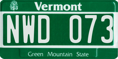 VT license plate NWD073