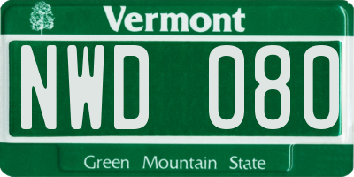 VT license plate NWD080