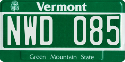 VT license plate NWD085