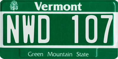 VT license plate NWD107