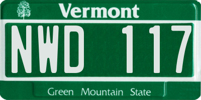 VT license plate NWD117
