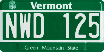 VT license plate NWD125