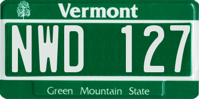 VT license plate NWD127