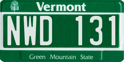 VT license plate NWD131