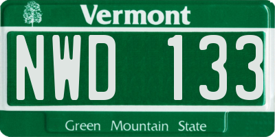 VT license plate NWD133
