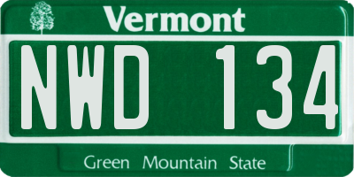 VT license plate NWD134