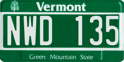 VT license plate NWD135