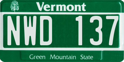 VT license plate NWD137