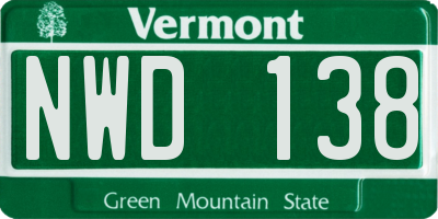 VT license plate NWD138