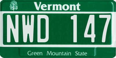 VT license plate NWD147