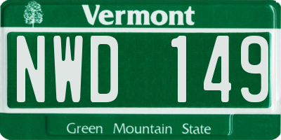 VT license plate NWD149