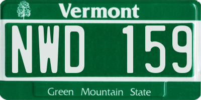 VT license plate NWD159