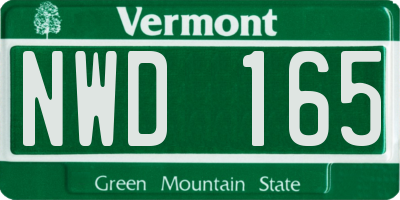 VT license plate NWD165