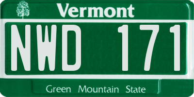 VT license plate NWD171