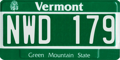 VT license plate NWD179