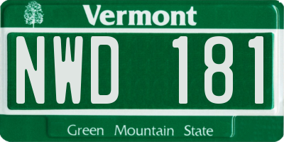 VT license plate NWD181