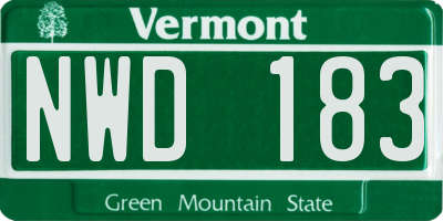 VT license plate NWD183