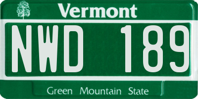 VT license plate NWD189