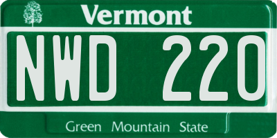VT license plate NWD220