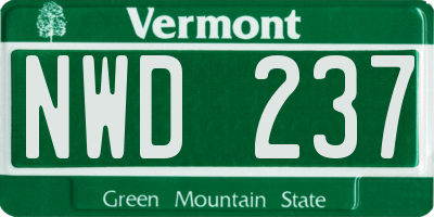 VT license plate NWD237