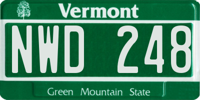 VT license plate NWD248
