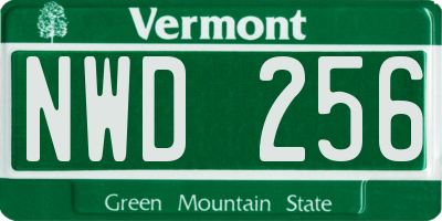 VT license plate NWD256