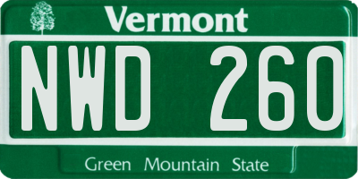 VT license plate NWD260