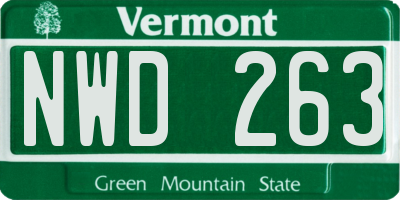 VT license plate NWD263