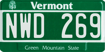 VT license plate NWD269