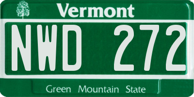 VT license plate NWD272