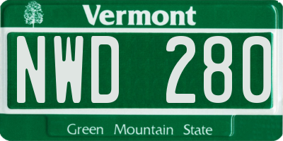 VT license plate NWD280