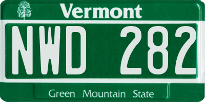 VT license plate NWD282
