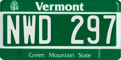 VT license plate NWD297