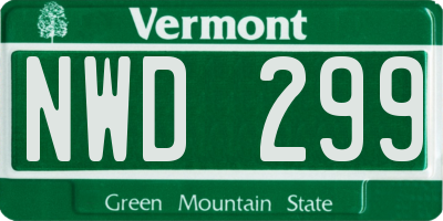 VT license plate NWD299