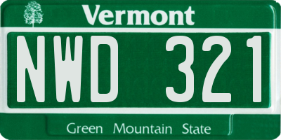 VT license plate NWD321