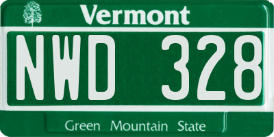 VT license plate NWD328