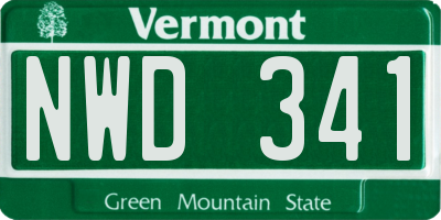 VT license plate NWD341