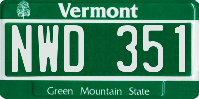 VT license plate NWD351