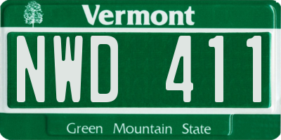 VT license plate NWD411