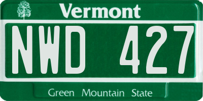 VT license plate NWD427