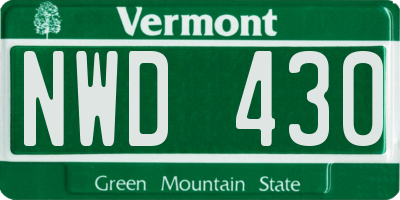 VT license plate NWD430