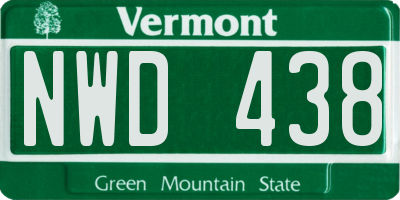 VT license plate NWD438
