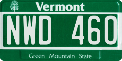 VT license plate NWD460