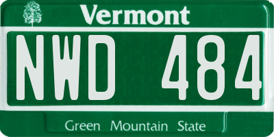 VT license plate NWD484