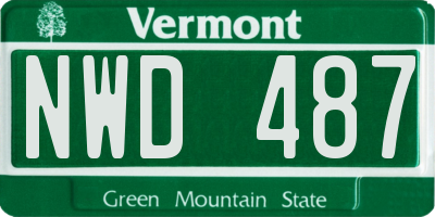 VT license plate NWD487