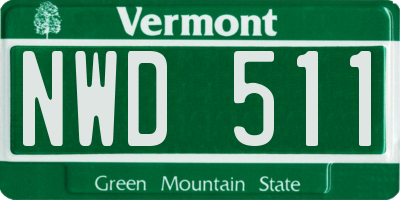 VT license plate NWD511