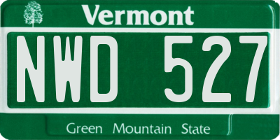 VT license plate NWD527