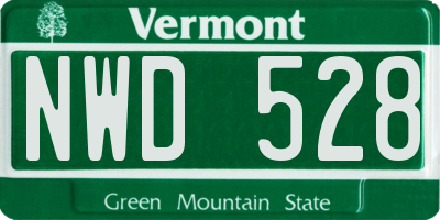 VT license plate NWD528