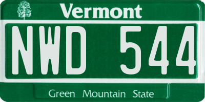 VT license plate NWD544